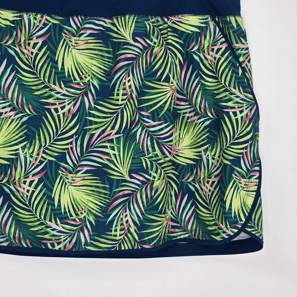 Lands End Swim Skirt Size 18 Womens Palm Floral Inner Shorts Pockets Stretch - Picture 2 of 8